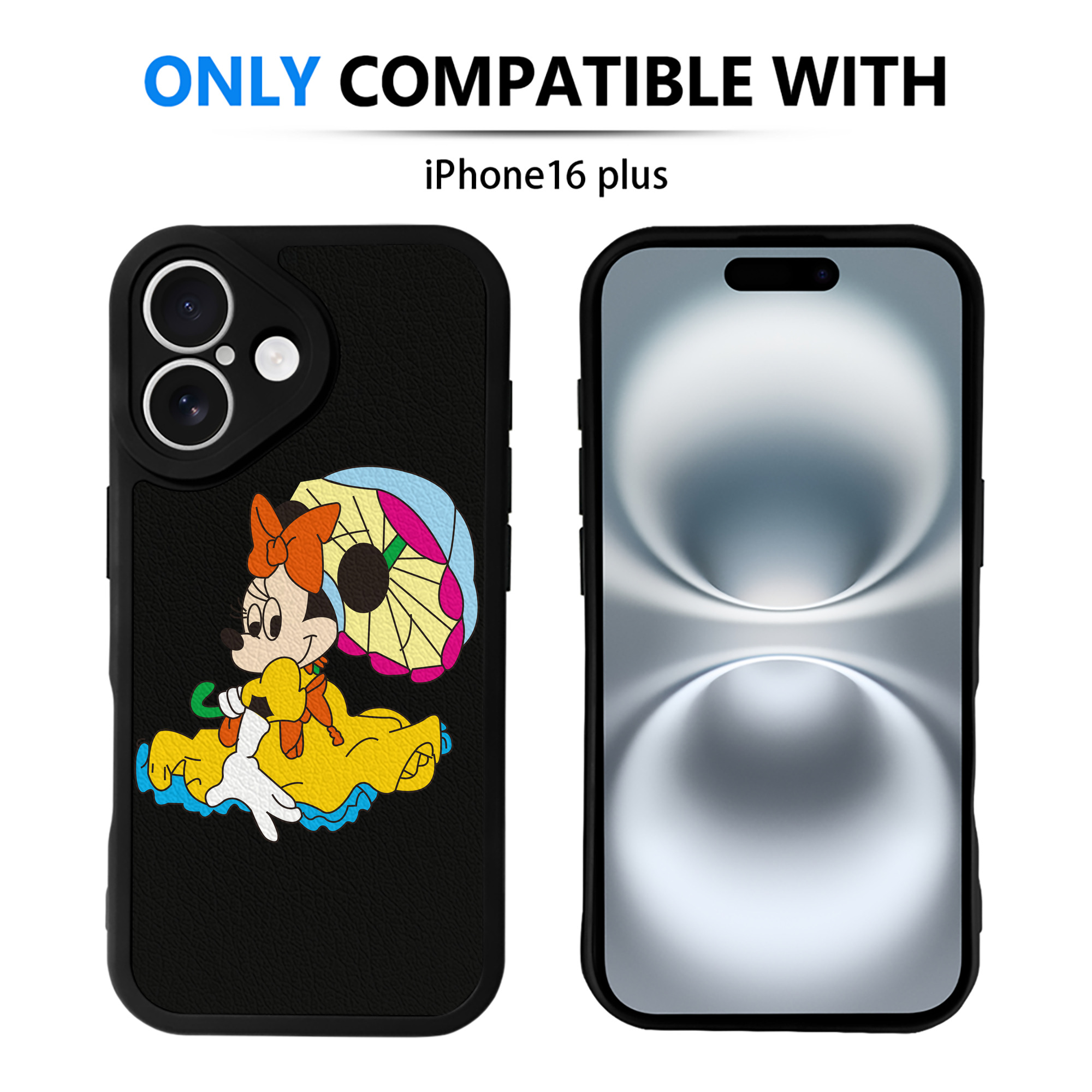 （画像用） ミッキーマウス Mickey Mouse 【iPhone 16シリーズ対応】シリコンスマホケース（レザー調） 材質：シリコン
